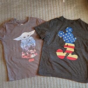 Disney Star Wars and Mickey Mouse Kids T-Shirts - Gray